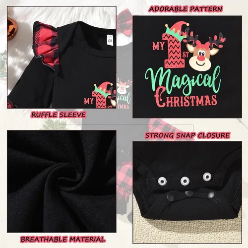 Vista 11 de HINTINA Conjunto de ropa para bebé recién nacida con diadema para el primer Halloween