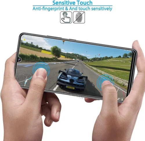 Vista 7 de Funda para Realme 7i RMX2193 (6.5"), con [1 película protectora de vidrio templado], KJYF Funda protectora de silicona suave negra a prueba