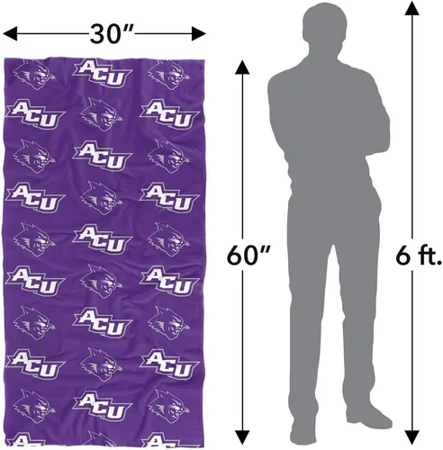 Vista 6 de LOGOVISION Abilene Christian University - Manta de 30 x 60 pulgadas, patrón de logotipo, CottonFront/PolyBackBeachTowel