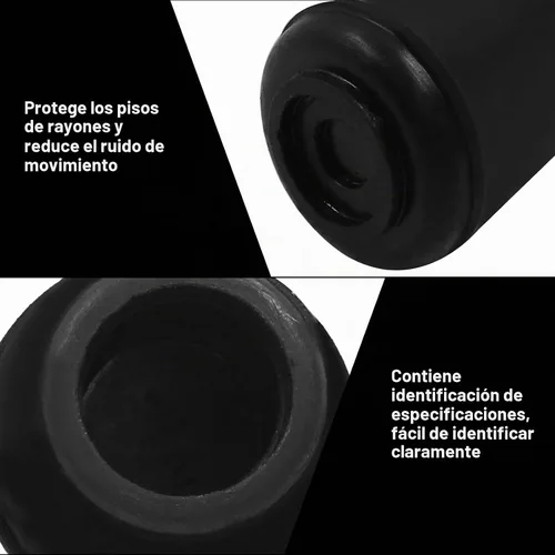 Vista 4 de BokWin Tapas para patas de silla, 16 unidades, 1/2 pulgada, color negro