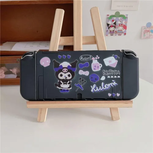 Vista 2 de ENIFLY Linda funda suave a prueba de golpes Kuromi acoplable compatible con Nintendo Switch OLED, carcasa duradera resistente a los arañazos
