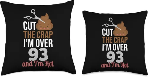 Vista 3 de Slit The Junk 1933 Cut The Crap I'm Over 93 - Almohada de 16 x 16 pulgadas, multicolor