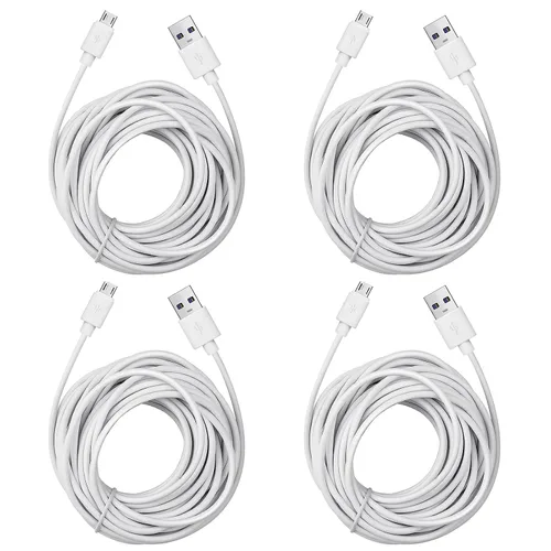 Vista 8 de Smays Cable de alimentación micro USB para Wyze Cam v3, Nest, Arlo Q, Blink, Ring Mini Cam, Yi Dome - Cable de carga de 12 pies Nest, Yi Dome
