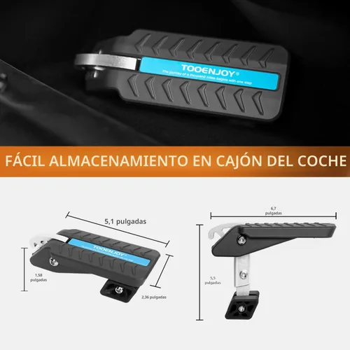 Vista 5 de TOOENJOY - Escalón ajustable con 5 cambios y protección extra para el pestillo de la puerta del automóvil, no requiere montaje, plegable Gris oscuro