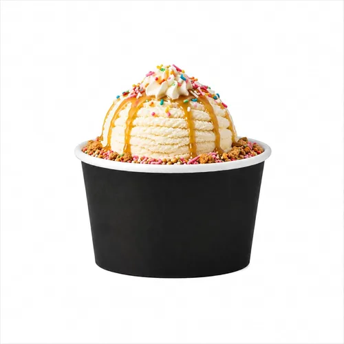 Vista 53 de Restaurantware Coppetta - Vasos de postre de 3 onzas, 50 tazas desechables para helado, tapas se venden por separado, cuencos de papel a cuadros