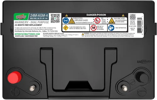 Vista 4 de Baterías interestatales Marine/RV Batería 12V 70Ah 750CCA Grupo 24 AGM