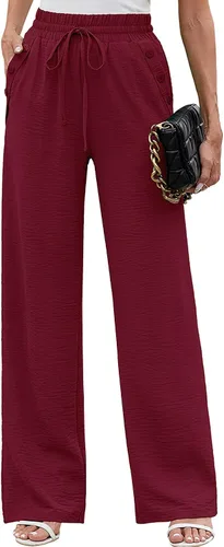 Vista 48 de Heymoments Wide Leg Pant for Women High Waist Trouser A01-negro