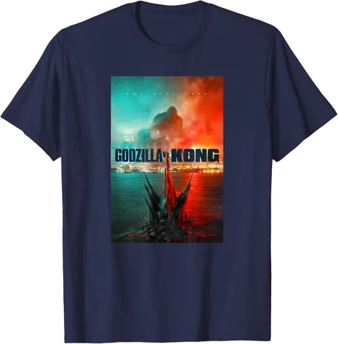 Vista 46 de Godzilla vs Kong - Camiseta oficial con póster, Negro