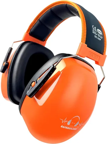 Vista 11 de SAFEBUILDER - Orejeras de protección auditiva con reducción de ruido NRR 28dB ajustables para trabajar y segar SK-06P Amarillo