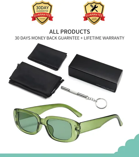Vista 5 de BOJOD Gafas de sol rectangulares para mujer, gafas de sol retro a la moda, protección UV 400, gafas de marco cuadrado