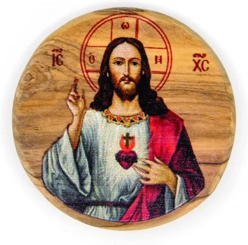 Vista 19 de Arcángel San Miguel, icono católico imán para nevera, madera de olivo, religiosa inspiradora religiosa, imanes de fe de Israel, hogar, cocina