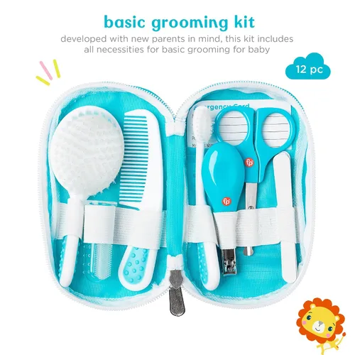 Vista 2 de Smart Care Fisher-Price - Kit de aseo para bebés de 12 piezas, artículos esenciales para recién nacidos, juego de regalo para bebés, incluye kit