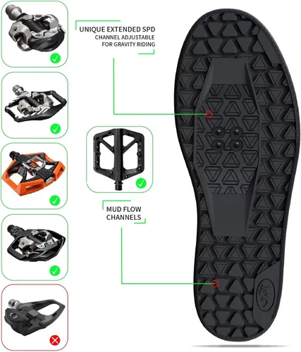 Vista 4 de Zapatos de ciclismo MTB Mountain Bike SPD para hombre, adecuados para ciclismo de montaña DH Enduro, compatibles con todos los pedales de 2
