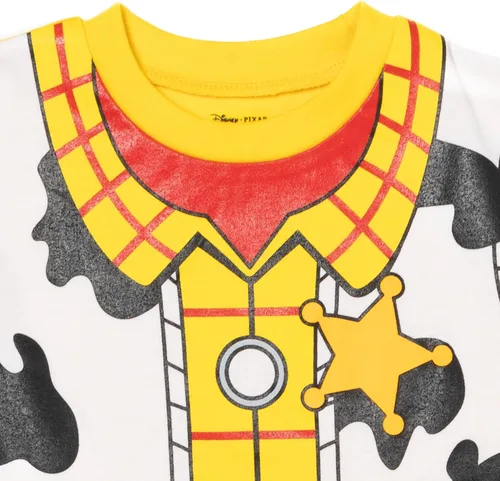 Vista 4 de Disney Pixar Toy Story Woody - Conjunto de camiseta y pantalones cortos de malla para niños pequeños a grandes