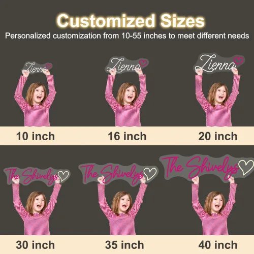 Vista 5 de Letrero de neón personalizado, letrero de neón con nombre personalizado para decoración de pared, luz de neón LED personalizable para dormitorio