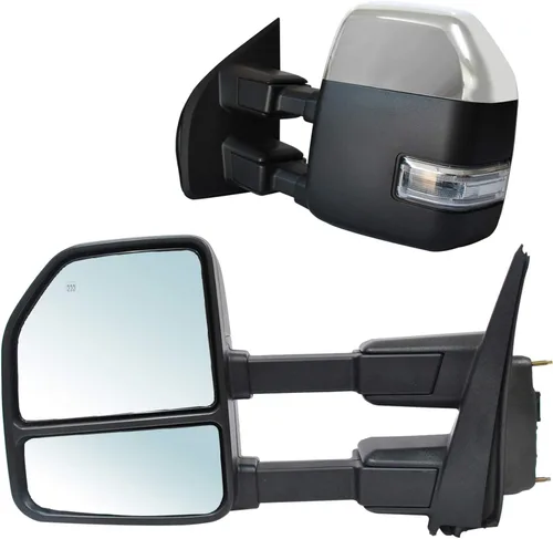 Vista 11 de JZSUPER Espejos de remolque aptos para 1999 2000 2001 2002 2003 2004 2005 2006 2007 Ford F250 F350 F450 F-550 Super Duty, eléctricos