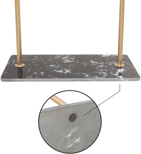 Vista 8 de Perchero de metal con base de mármol, soporte para colgar ropa para dormitorio, perchero de pie, perchero resistente, perchero independiente, dorado
