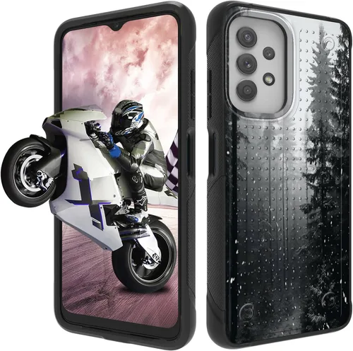 Vista 45 de Funda protectora resistente de doble capa para Samsung A14 5G (parte trasera con textura antideslizante), TPU suave a prueba de golpes, para Samsung