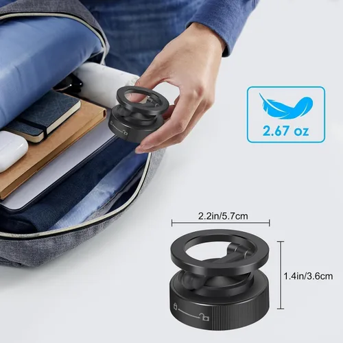 Vista 7 de EEEKit Soporte magnético para teléfono al vacío con ventosa, soporte de teléfono de succión ajustable de 360° para automóvil, compatible con iPhone