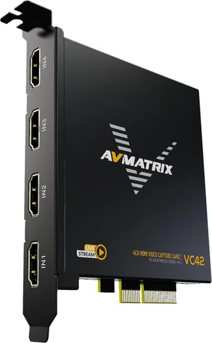 Vista 4 de AVMATRIX VC42 4-CH HDMI PCIE Tarjeta de captura HDMI 1.4 Entrada y captura simultáneas