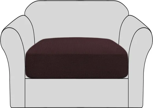 Vista 12 de H.VERSAILTEX - Fundas elásticas para cojín de sofá individual, fundas de asiento para silla de sofá, protector de cojín con tejido jacquard de sarga