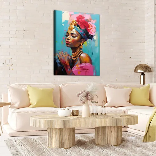 Vista 190 de Arte de pared afroamericano, decoración de rey y reina bailarín negro para sala de estar, arte de pareja de amor negro para dormitorio, lienzo