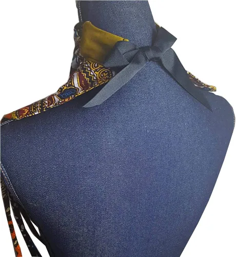 Vista 4 de BAZINRICHE Collares hechos a mano para mujer Ankara Kente, collar largo de cera africana de múltiples hebras