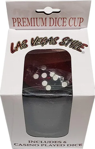 Vista 4 de Cyber-Deals Taza de dados premium con 3 pares de dados auténticos de 0.748 in de Nevada Casino de dados jugados a la mesa