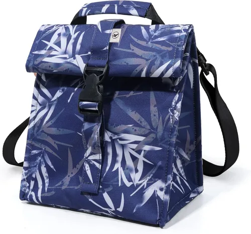 Vista 21 de Sunny Bird - Lonchera reutilizable para adultos, para hombres, mujeres, adolescentes, niños, lonchera grande aislada, bolsa de almuerzo para la Negro