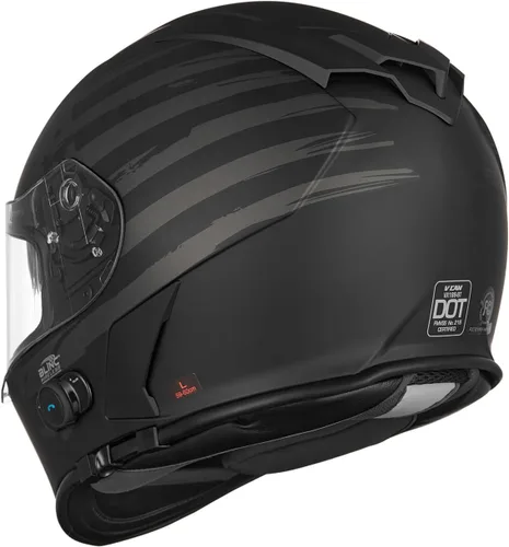 Vista 4 de VCAN - Casco integral de motocicleta con Bluetooth integrado, cara completa con doble visera