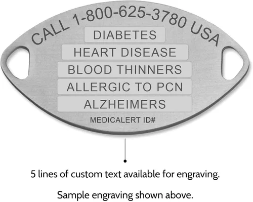 Vista 3 de MEDICALERT Medical Alert Bracelets For Women Men - Medical Id Bracelets Stretch Band USA Foundation Custom Engraving Bracelet