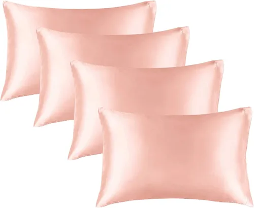 Vista 93 de BEDELITE Funda de almohada de satén para cabello y piel, súper suave y refrescante similar a las fundas de almohada de seda, paquete de 2 con cierre