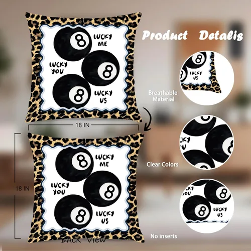 Vista 2 de Trendy Leopard Cheetah Print Pillow Covers 18x18 Set of 4