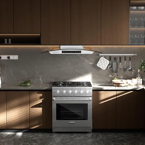Vista 9 de Empava Estufa de Gas de 30 Pulgadas con Convección Verdadera, Horno de 4.55 Pies Cúbicos, Quemador de Potencia de 18,000 BTU para Sellar, Superficie