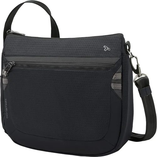 Vista 5 de Travelon Cruzada mediana activa antirrobo, Negro, 12.25 x 11.25 x 3.75, Bandolera mediana activa antirrobo