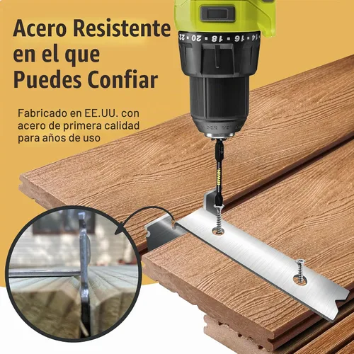 Vista 3 de Herramienta de separación y fijación de cubiertas de acero, paquete de 2 para uso con tablas de cubierta de 5-1/2 pulgadas, funciona para madera