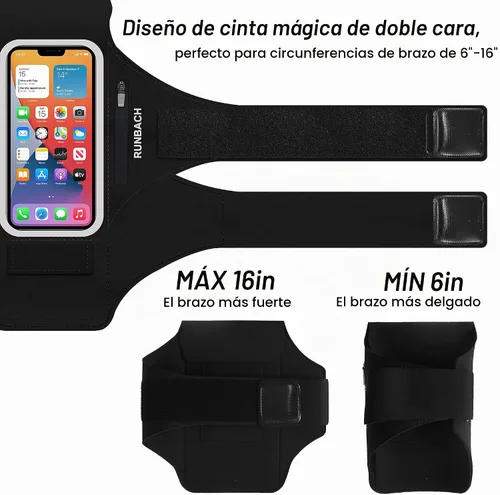 Vista 7 de Brazalete para iPhone 17 Pro Max/16 Pro Max/16 Plus/15 Pro Max/15 Plus/iPhone 14, 13, 12, 11 Pro Max/XS Max, resistente al agua con ranura de Negro