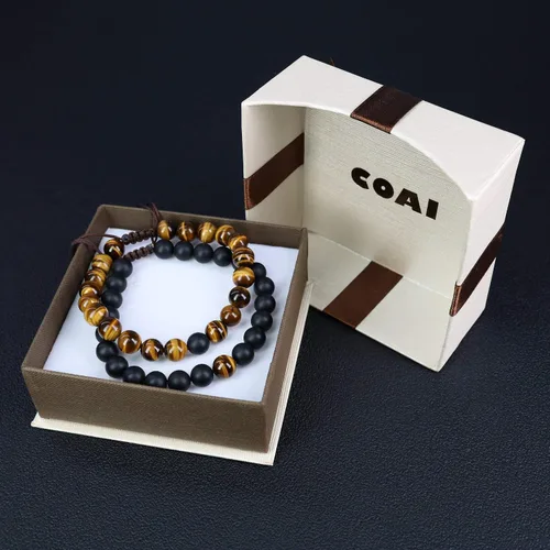 Vista 7 de COAI You Complete Me - Pulseras a juego con piedra de ónix, Piedra