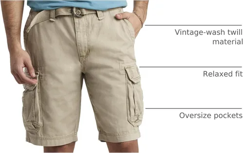 Vista 17 de Unionbay Survivor pantalones cortos de cargo con cinturón para hombre