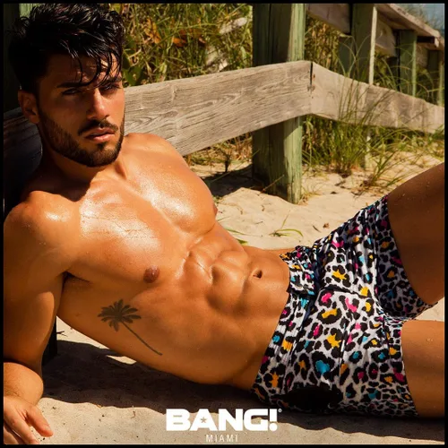 Vista 9 de Bang Men's Swimwear - Beach Shorts - Stretchy Quick-Dry All-Use Premium Swimsuit Trunk Square Cut