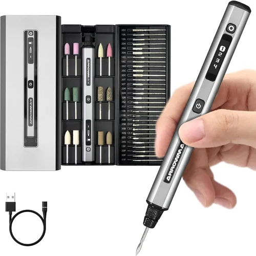 Vista 9 de AM ARROWMAX - Mini bolígrafo de grabado: herramienta portátil inalámbrica definitiva para artistas y aficionados al bricolaje, graba más de 50