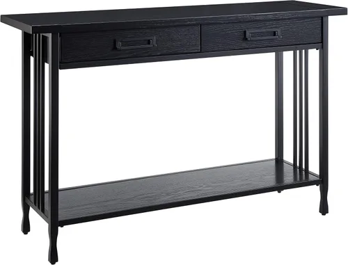 Vista 20 de Leick Home 214338 Empiria Mesa consola de madera con marco de metal para sala de estar, entrada, dormitorio, gris