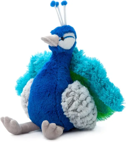 Vista 4 de The Petting Zoo Peluche de pavo real, regalos para niños, animales salvajes del zoológico Onez, juguete de peluche de pavo real de 12 pulgadas