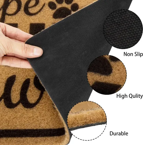Vista 6 de Wipe-Your-Paws-Felpudo – Tapete de bienvenida con huella animal para exteriores e interiores, tapete divertido para puerta de entrada exterior