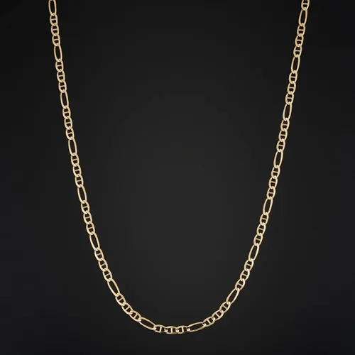 Vista 3 de Au Naturale Collar de cadena de eslabones Ficonucci de oro amarillo macizo de 14 quilates de 0.122 in para hombres y mujeres (18, 20 o 24 pulgadas)