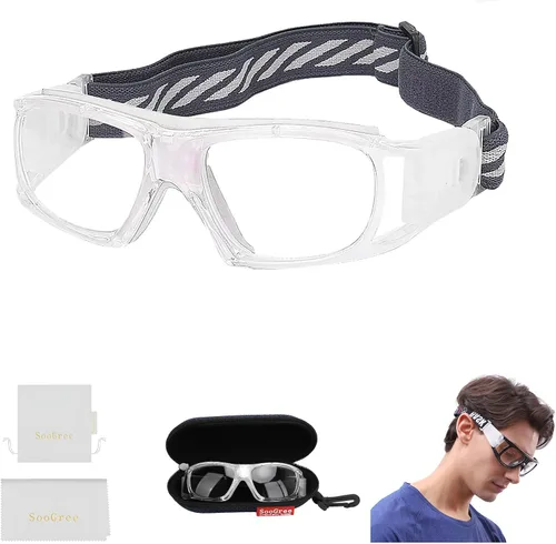 Vista 14 de SooGree Gafas deportivas para baloncesto, fútbol, fútbol, gafas protectoras de seguridad, gafas de raquetbol para adultos, lentes reemplazables