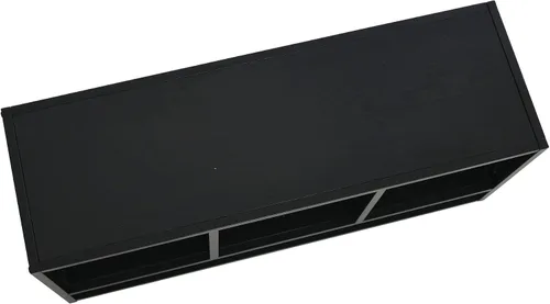 Vista 6 de Household Essentials Mesa consola multimedia de roble y hierro negro