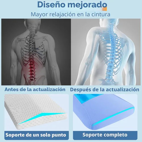 Vista 7 de Almohada de Soporte Lumbar para Cama para Aliviar el Dolor de Espalda Baja con Gel Refrescante: Almohada de Ciática de Espalda Baja