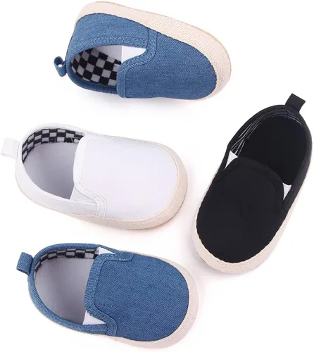 Vista 6 de Clowora Unsex - Zapatos de lona para niños y niñas, para recién nacidos, antideslizantes, suela suave, para cuna, zapatos casuales para bebés de 3 a