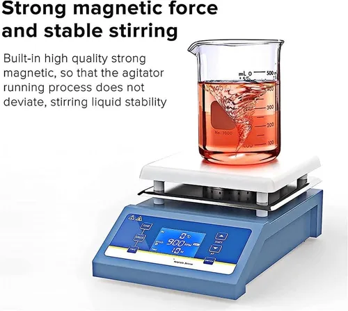 Vista 3 de Laboratory Heating Magnetic Stirrer, 3L Laboratory Dual Control Hotplate Magnetic Stirrer Mixer with Stir Bar